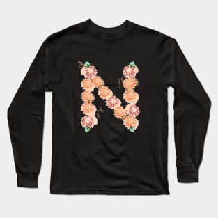 Letter N Floral Long Sleeve T-Shirt